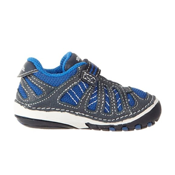 NEW Stride Rite Baby SRT Chip Royal Deep Blue Soft Motion Leather Mesh Sneakers - Picture 4 of 6